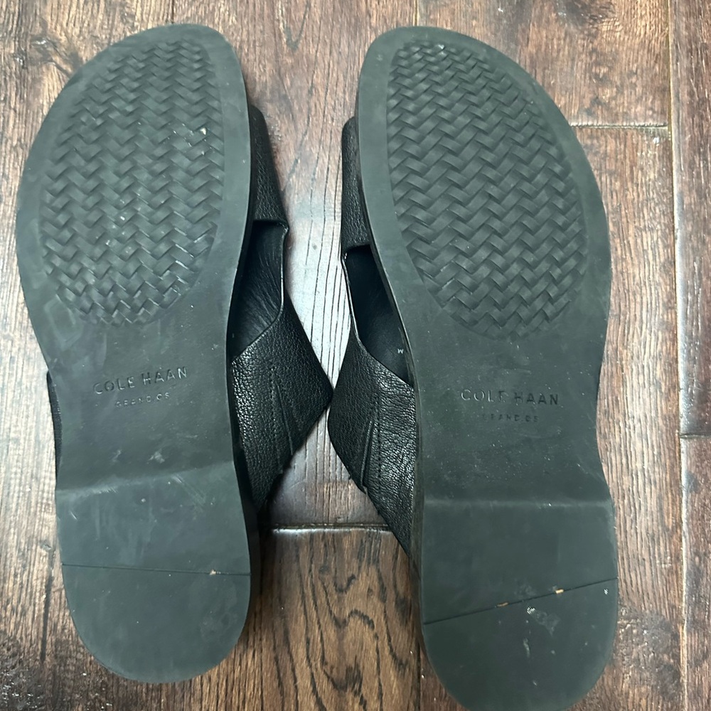 Cole Haan Goldwyn Pebble-Leather Slide Sandals - Picture 4 of 5